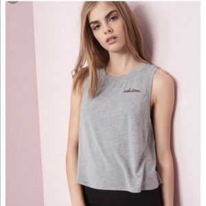 “Whatever” grey graphic tank